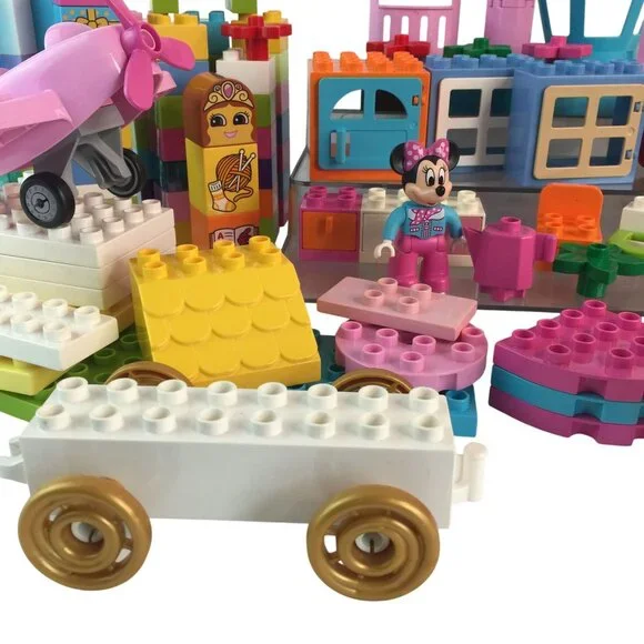 Lego Duplo Pastel Blocks 140+ Pc Lot Disney Minnie Mouse Plane Car Cafe Van - Picture 5 of 10